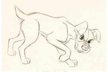 Walt Disney - Tramp Animatie Tekening - Lady and the Tramp, Nieuw