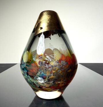 Maxence Parot - Vaas - Unieke vaas in kleuren goud en zilver
