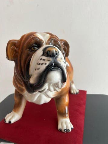 Beeld, Bulldog - 42 cm - Keramiek