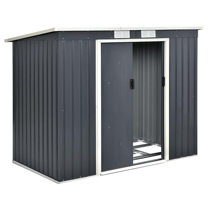Metalen tuinhuis M - 213 × 130 × 173 cm - Grijs, Tuin en Terras, Tuinhuizen, Nieuw, Verzenden