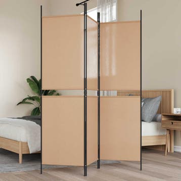 vidaXL 3-paneel kamerscherm Beige 150 x 180 cm Stof, Verzenden, Nieuw