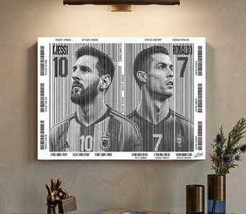 LDM. - Barcode Rivals – Messi & Ronaldo By Ldm - Tela XXL, Nieuw
