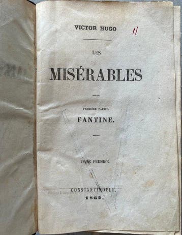 Victor Hugo - Les Misérables — Rare Constantinople Printing