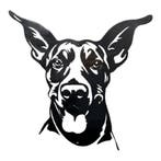 Wanddecoratie metalen hond Dobermann 37 cm, Tuin en Terras, Verzenden, Nieuw