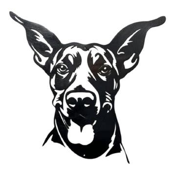 Wanddecoratie metalen hond Dobermann 37 cm, Tuin en Terras, Verzenden, Nieuw