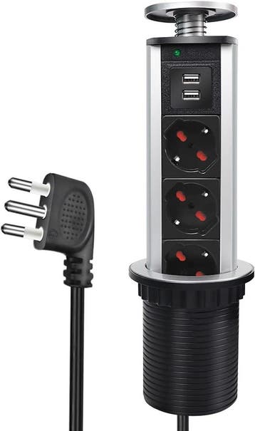 Bureau stekkerdoos met USB - 39% korting | Direct leverbaar, Ophalen of Verzenden, Zo goed als nieuw, Stopcontact
