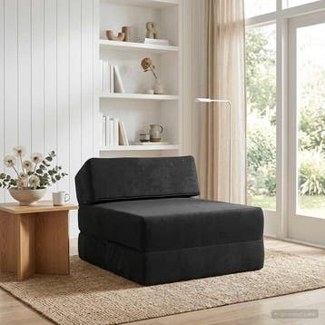 vidaXL Vouwbare Bankbed Zwart 60 x 70 x 41 cm Stof, Verzenden, Nieuw, Stof, Minder dan 150 cm