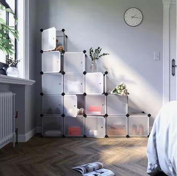 DIY Modulaire Opbergkast – 16-Vaks Kunststof/Metaa, Verzenden, Nieuw