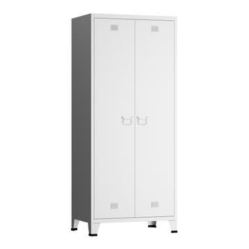 [en.casa] Metalen kast Hankasalmi 180x90x40 cm wit, Verzenden, Nieuw