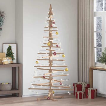 vidaXL Kerstdecoratie kerstboom 210 cm massief grenenhout, Diversen, Verzenden, Nieuw