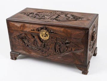 Groot Gesneden Chinees Kamferhouten Kist (88 cm) met