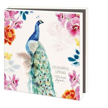 Kaartenmapje met env, vierkant: Colourful spring, Michelle, Ophalen of Verzenden, Gelopen