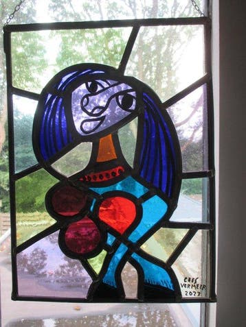 Modern Glas-in-loodraam - Cees Vermeer - 2023 - Vrouw met