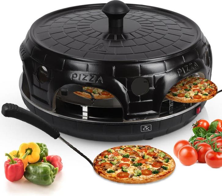 CuisineKing Pizza Oven Black Edition - 6 Personen -, Witgoed en Apparatuur, Gourmetstellen, Nieuw, Ophalen of Verzenden