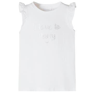 vidaXL Kindershirt met mouwen met ruches 116 wit, Verzenden, Nieuw