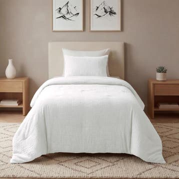Lazy all-in-one dekbed Mousseline - crème-wit - 1-persoons |, Verzenden, Nieuw