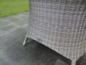 Riccione dining tuintafel 150 cm rond wit grijs, Tuin en Terras, Tuintafels, Ophalen of Verzenden, Nieuw, Wicker