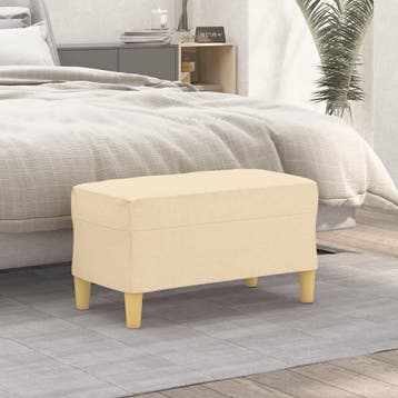 vidaXL Bankje 70x35x41 cm stof crèmekleurig, Verzenden, Nieuw, Stof, Minder dan 150 cm