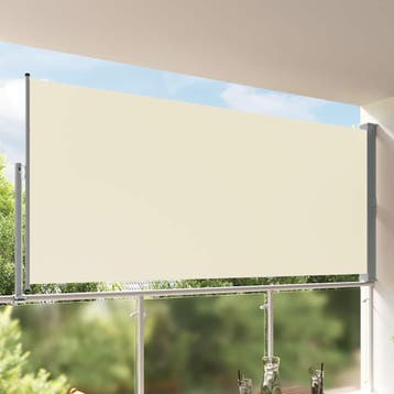vidaXL Tuinscherm uittrekbaar 160x300 cm crèmekleurig, Verzenden, Nieuw