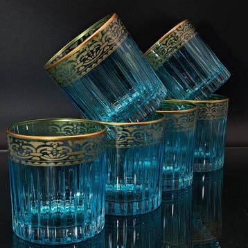 Artemisia - Drinkset (6) - Kristal, gouden zecchino - Whisky