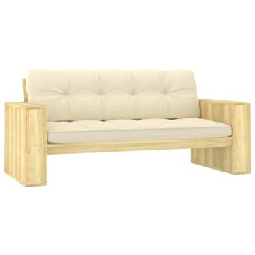 vidaXL Tuinbank met crèmekleurige kussens 179 cm, Tuin en Terras, Tuinbanken, Verzenden, Nieuw