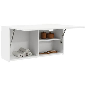 vidaXL Badkamerwandkast 80x25x40 cm bewerkt hout wit, Verzenden, Nieuw