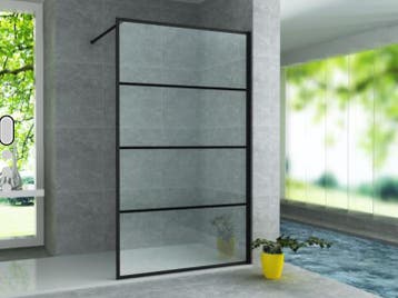 Douchewand 90 x 200 cm met Zwart Raster – 8 mm Nano Glas, Ophalen of Verzenden, Nieuw, Glas, Bad