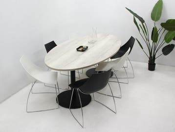 Set kantinestoelen Casprini Hoop 6 stuks - kunststof kuip -, Ophalen of Verzenden, Gebruikt