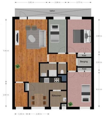 Te Huur 4 Kamer Appartement Aureliushof In Maastricht, Direct bij eigenaar, Limburg, Maastricht, Appartement