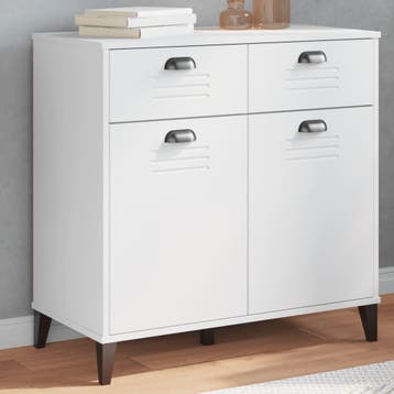 vidaXL Dressoir VIKEN 80x40x80 cm bewerkt hout wit, Huis en Inrichting, Verzenden, Nieuw, 50 tot 100 cm, 25 tot 50 cm