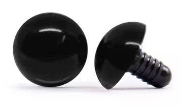 Veiligheidsoogjes zwart 15 mm (per stuk) - Kunststof ogen, Ophalen of Verzenden, Nieuw