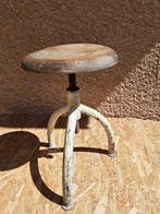 Stoel - Hout, IJzer - Vintage Industriële Stoel