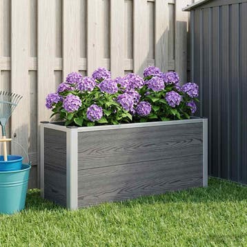 vidaXL Verhoogde plantenbak Grijs 100 x 30 x 42 cm WPC en, Tuin en Terras, Verzenden, Nieuw, Minder dan 60 cm, 30 tot 60 cm