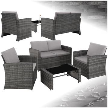 Wicker lounge Lucca - grijs/lichtgrijs, Verzenden, Nieuw