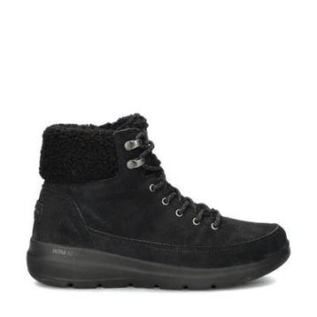 Skechers Go Walk veterboots voor dames in het Zwart, Skechers, Verzenden, Zwart, Lage of Enkellaarzen