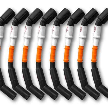 Kooks 10mm Spark Plug Wires - Orange w/Black Boots (8 pc., Ophalen of Verzenden, Nieuw