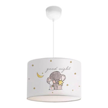 Kinder hanglamp Rugby wit met olifantenmotief lux.pro, Verzenden, Nieuw