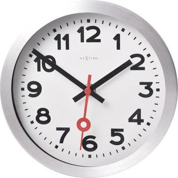 Wandklok Station - Geborsteld Aluminium 19 Cm, Nieuw