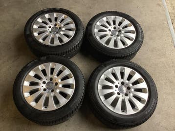 Mercedes C klasse W204 16 inch velgen + Conti Winterbanden, Auto-onderdelen, Banden en Velgen, Gebruikt, 16 inch, Banden en Velgen