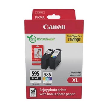 Canon PG-595XL / CL-586XL photo value pack Inktcartridge, Verzenden, Nieuw, Cartridge, Canon