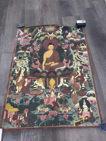 Boeddha Shakyamuni Aarde aanraken omringd door -