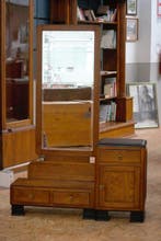 Kabinet - Hout, Glas, Ecopelle - Kaptafel in Art Déco-stijl