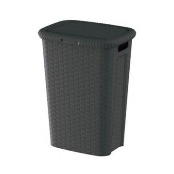 Wasmand Weave 53L Donkergrijs – Hoog Model met Deksel, Ophalen of Verzenden, Nieuw
