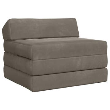 vidaXL Vouwbare Bankbed Lichtgrijs 200 x 70 x 10 cm Fluweel, Verzenden, Nieuw, Stof, Minder dan 150 cm