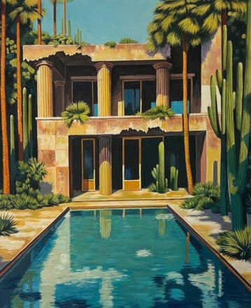 Alexy Berthelot - ruines hotel, Antiek en Kunst, Kunst | Schilderijen | Modern