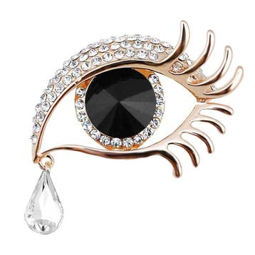 Fako Bijoux - Broche - Oog Met Traan - Zwart - 48x37mm -, Verzenden, Nieuw
