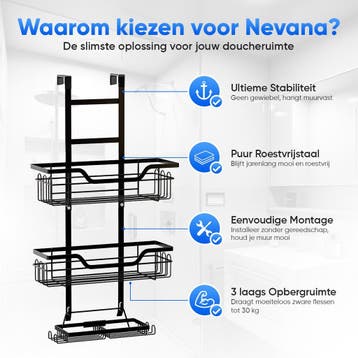 Nevana 3-laags Doucherek - Zonder boren - Doucherekje, Huis en Inrichting, Ophalen of Verzenden, Zo goed als nieuw