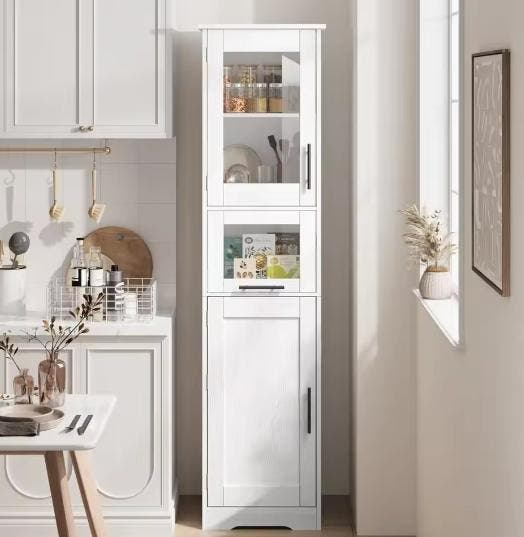 Slanke Hoge Badkamerkast 170 cm – Verstelbare Plank en Lade, Huis en Inrichting, Badkamer | Badkamermeubels, Nieuw, Verzenden