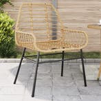 vidaXL Tuinstoel bruin poly rattan 2 st, Tuin en Terras, Tuinstoelen, Verzenden, Nieuw, Rotan
