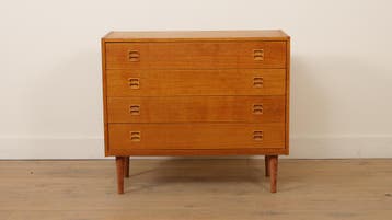 Vintage Deense ladekast | 4 lades  | Teak, Ophalen of Verzenden, Nieuw